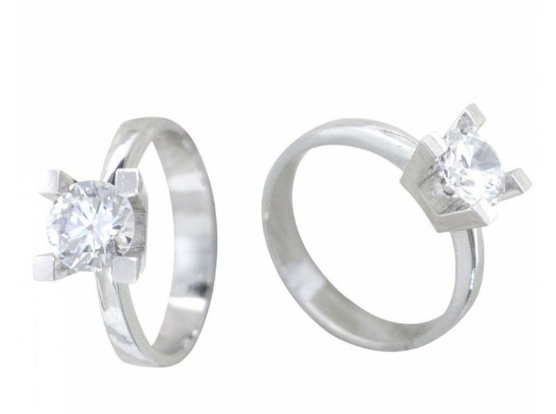 Anillo Oro Blanco 18 kts Solitario Brillante 1.00 cts 916185