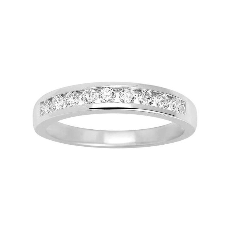 Anillo Oro Blanco 18kts Argyor-MRM (18)1.218.31 Semi-Alianza 9 Diamantes 0,43ct