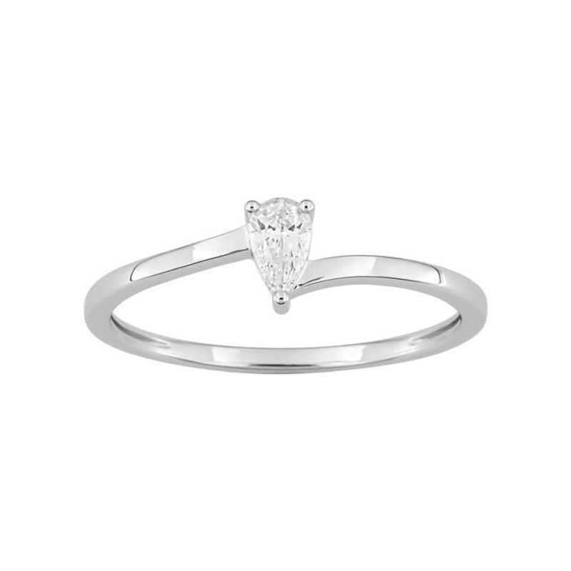 Anillo Oro Blanco 18kts Argyor-MRM (18)1.7488.21 Compromiso Curvado Diamante Lágrima