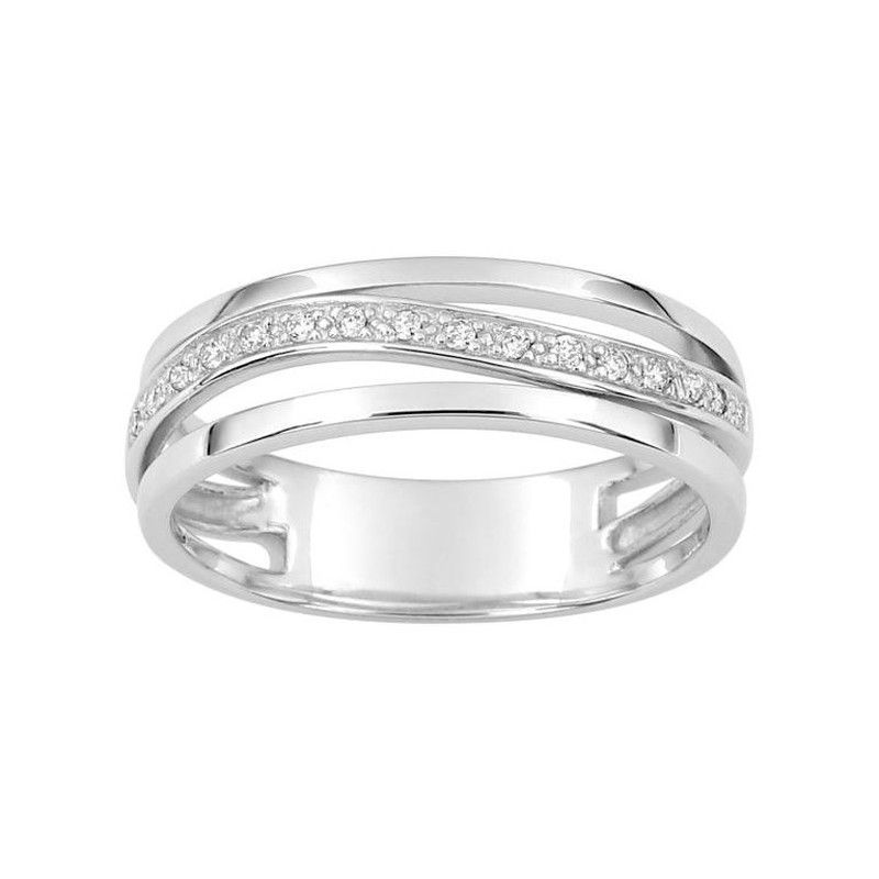 Anillo Oro Blanco 18kts Argyor-MRM (18)3C107GB5 Alianza Diamantes 0,08ct