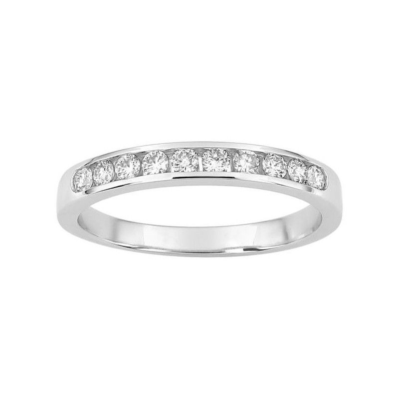 Anillo Oro Blanco 18kts Argyor-MRM (18)3L026GB2 Semi-alianza Diamantes 0,30ct