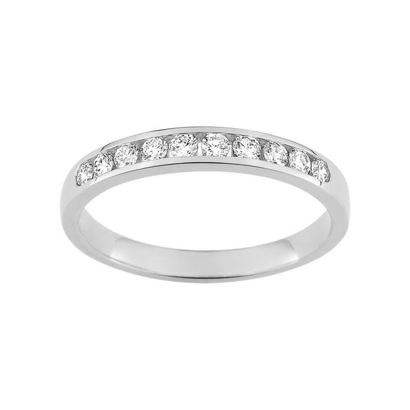 Anillo Oro Blanco 18kts Argyor-MRM (18)3L026GB4 Semi-alianza Diamantes 0,30ct