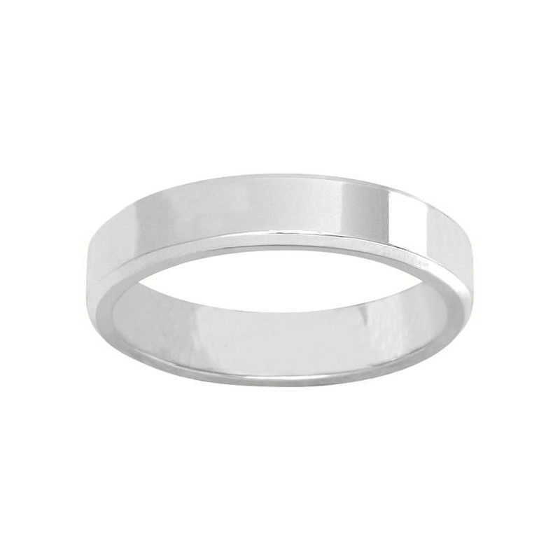 Anillo Oro Blanco 18kts Argyor-MRM 4mm (18)3111740 Alianza Plana Biseles