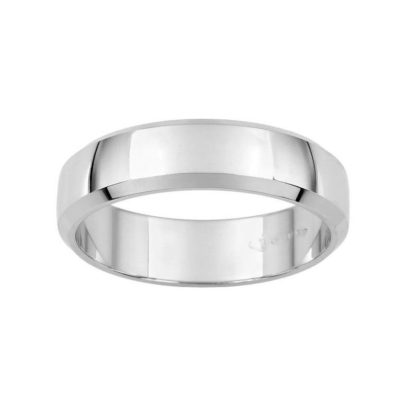 Anillo Oro Blanco 18kts Argyor-MRM 5mm (18)CDB50GB Alianza Clásica Semi-bombeada