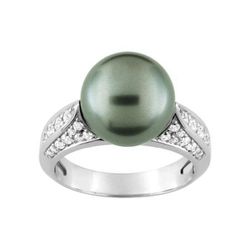 Anillo Oro Blanco 18kts Christian Bernard   (18)1.6039.Q1 Diamantes Con Perla Tahití Central