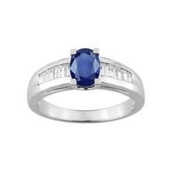 Anillo Oro Blanco 18kts Christian Bernard  (18)1.6085.S1 Diamantes Con Zafiro Central