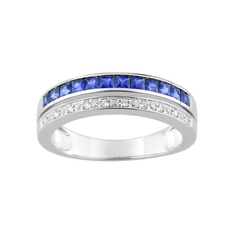 Anillo Oro Blanco 18kts Christian Bernard (18)1.6142.S1 Diamantes 0,05ct Con Zafiros