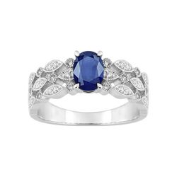 Anillo Oro Blanco 18kts Christian Bernard (18)1.6190.S1 Diamantes 0,22ct Con Zafiro Central