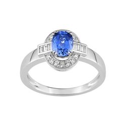 Anillo Oro Blanco 18kts Christian Bernard (18)7015GSCB2 Diamantes 0,22ct Con Zafiro Central