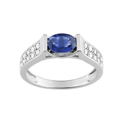 Anillo Oro Blanco 18kts Christian Bernard (18)MD010GSKB Diamantes 0,29ct Con Zafiro Central