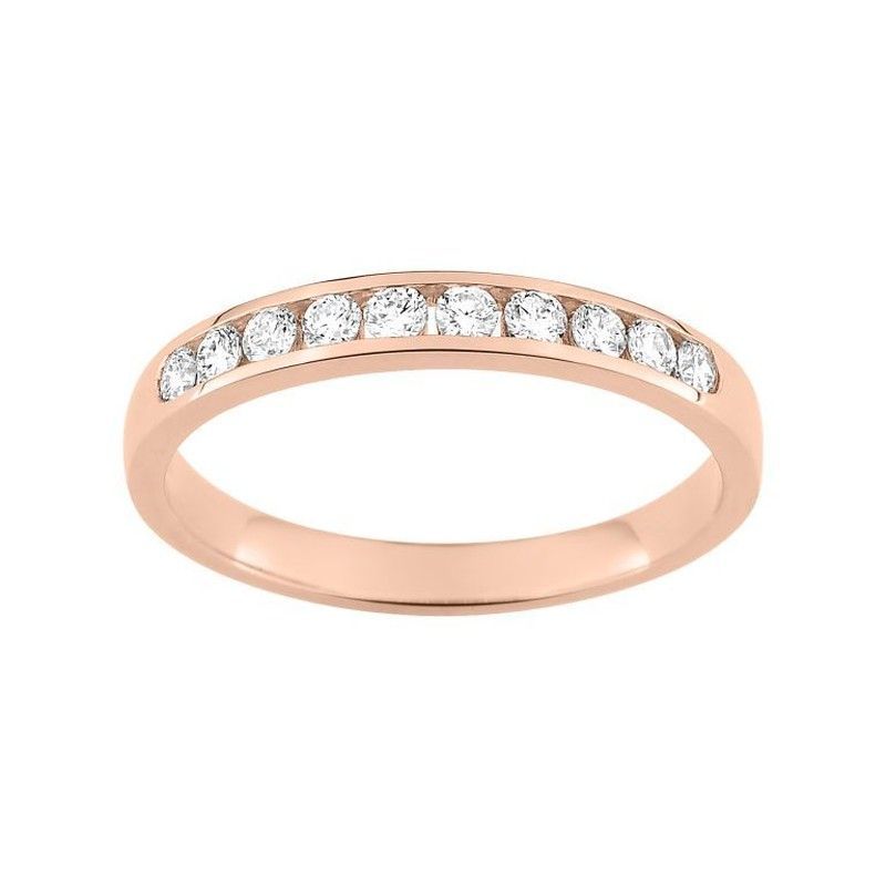 Anillo Oro Rosa 18kts Argyor-MRM (18)3L026RB4 Semi-alianza Diamantes 0,30ct