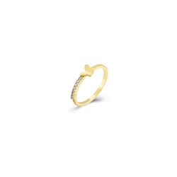 Anillo Plata Dorada 1,5mm ANZ0261DOXX14 Mariposa Circonitas