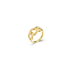 Anillo Plata Dorada 10mm ANZ0291DO18 Nudo Circonitas
