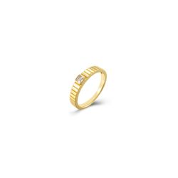 Anillo Plata Dorada 3,5mm ANZ0289DOXX16 Solitario Circonita