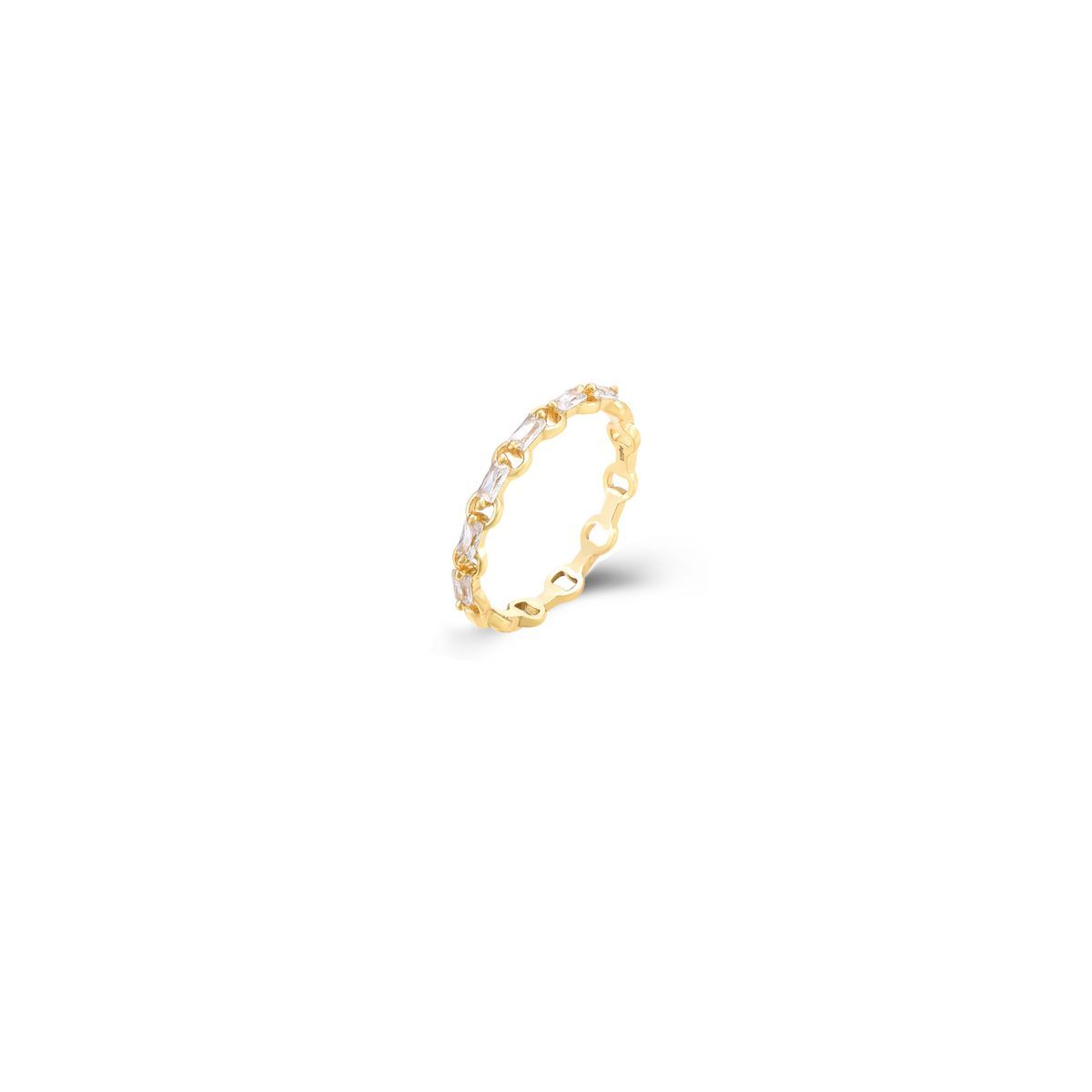 Anillo Plata Dorada 3,6mm ANZ0220DOCZ12 Cadena Circonitas