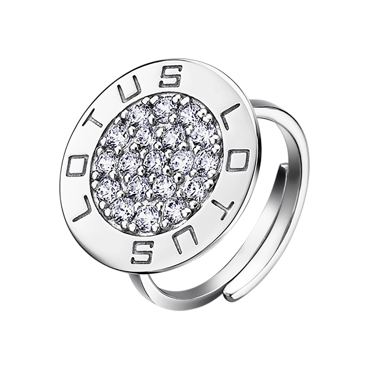 Anillo Plata Lotus LP1252-3/1 Abierto Grabado Lotus Circonitas