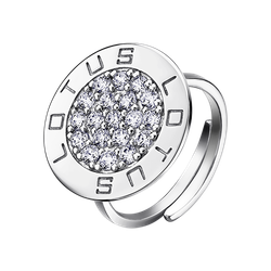 Anillo Plata Lotus LP1252-3/1 Abierto Grabado Lotus Circonitas