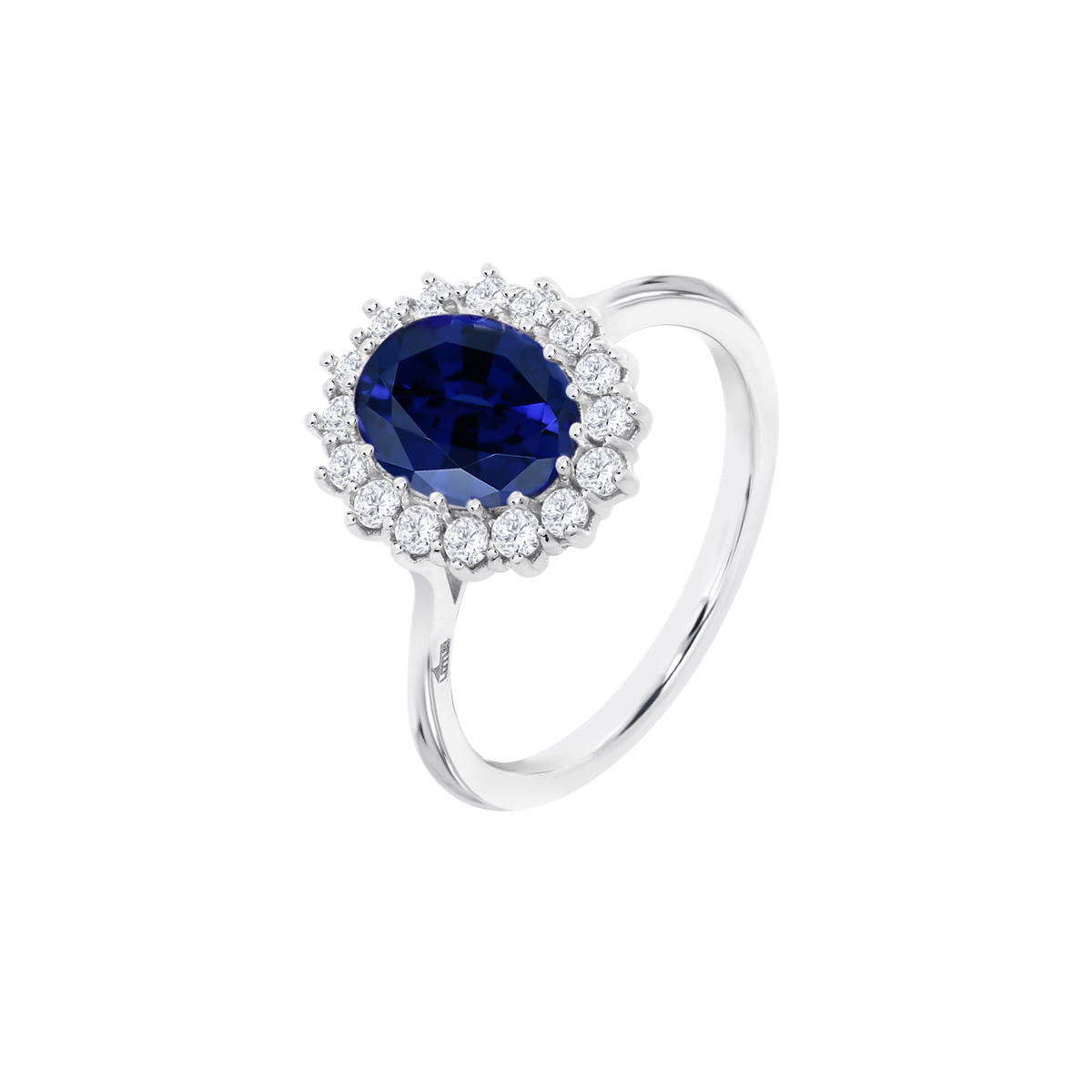 Anillo Plata Lotus LP3459-3/112 Circonitas Azul Bicolor Blancas