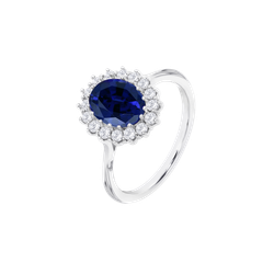 Anillo Plata Lotus LP3459-3/112 Circonitas Azul Bicolor Blancas