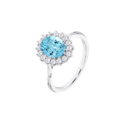 Anillo Plata Lotus LP3459-3/512 Circonitas Azul Cielo Bicolor Blancas