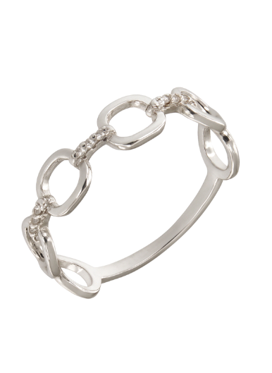 Anillo Plata Mujer PANI2303 Eslabones Circonitas