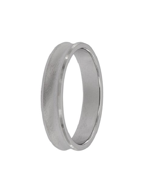 Anillo Plata PALI110/08 Hendidura Central Bordes Mate