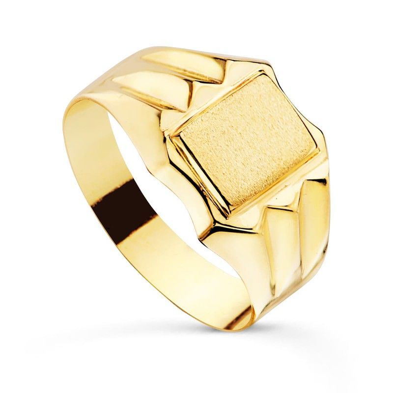 Anillo Sello Cadete Oro 18kts Hueco 10mm 19196