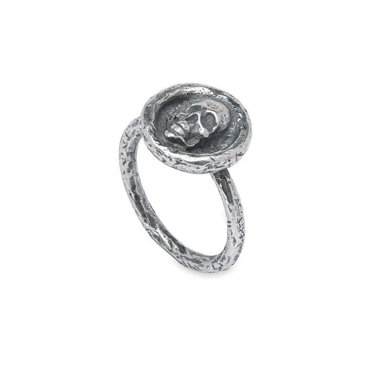Anillo Skim SR021X Anillo PLATA DE PALO elaborado en plata de ley y calavera