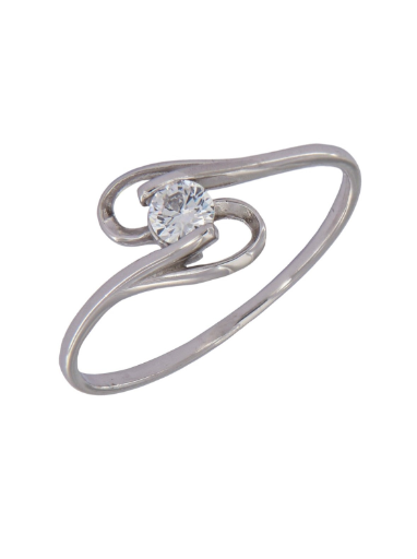 Anillo Solitario Plata Mujer PANI1744/10 Liso Circonita Redonda