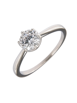 Anillo Solitario Plata Mujer PANI2287 Liso Circonita Redonda