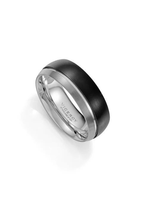 Anillo Viceroy Acero Inoxidable combinado Ip negro y Gris