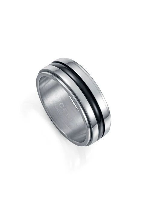 Anillo Viceroy Giratorio Acero Inoxidable combinado Ip negro