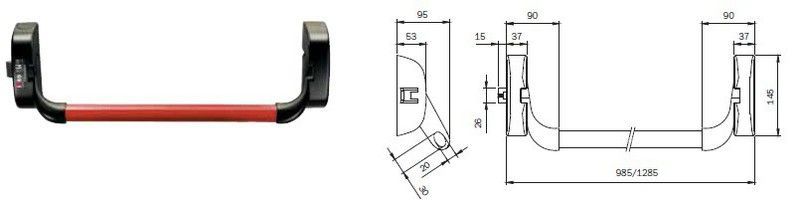 Antipanico 1p idea rev. Negro c/cerraderos