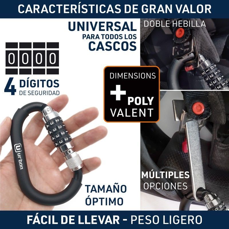 Antirrobo, Mosquetón para casco. Urban UR140