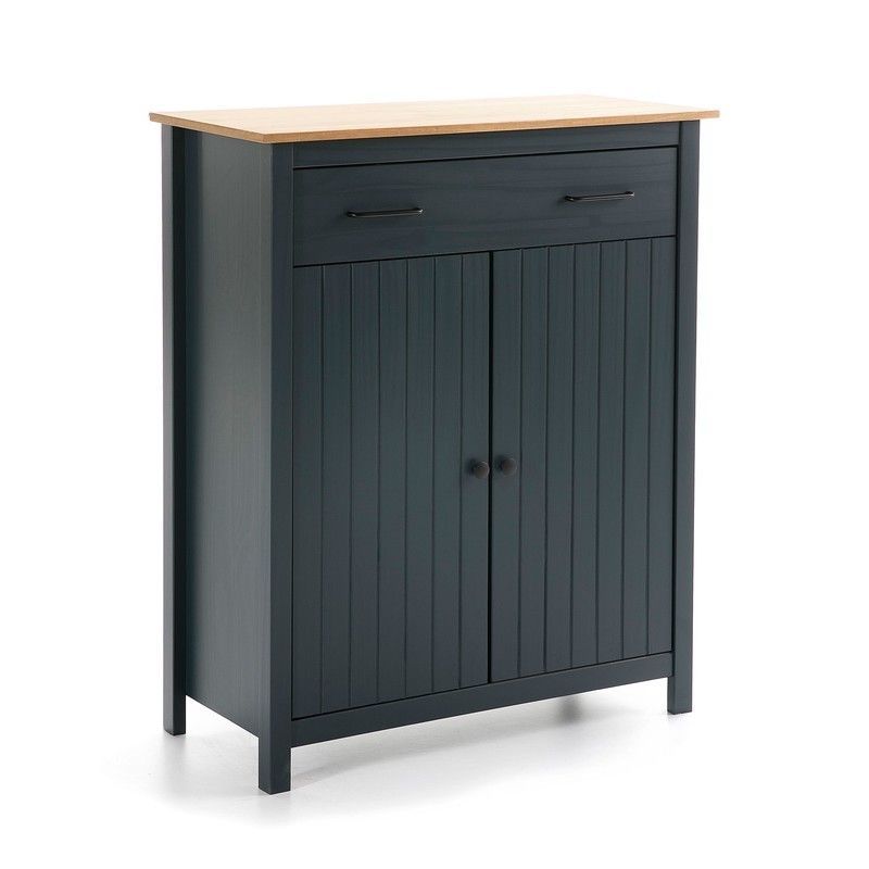 Aparador, 90 x 40 x 110 cm, de madera de pino en azul  | Colección Miranda
