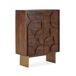 Aparador alto de madera de mango en marrón, 90 x 40 x 120 cm | Trisha