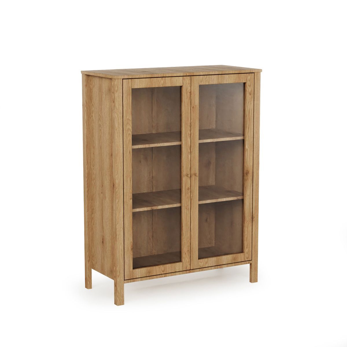 Aparador alto de madera en natural, 90 x 40 x 120 cm | Alessandra