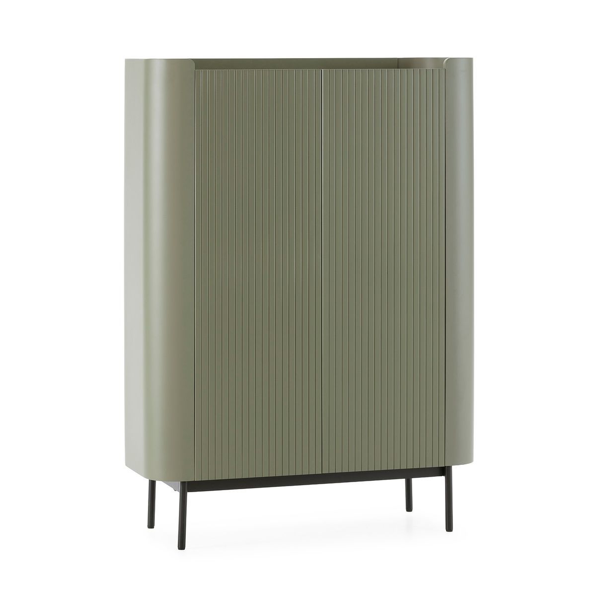 Aparador alto de madera en verde, 100 x 40 x 140 cm | Willa