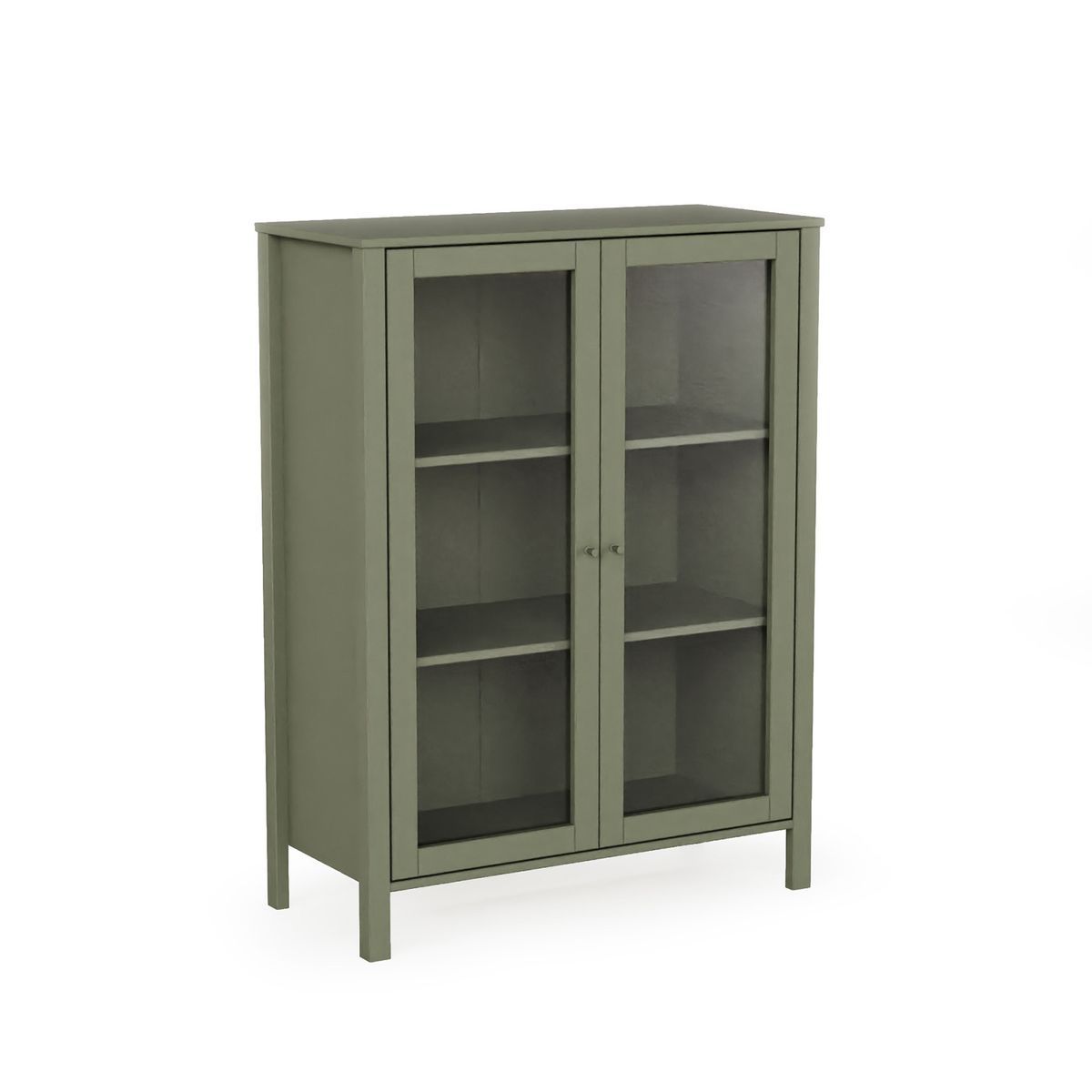 Aparador alto de madera en verde, 90 x 40 x 120 cm | Alessandra