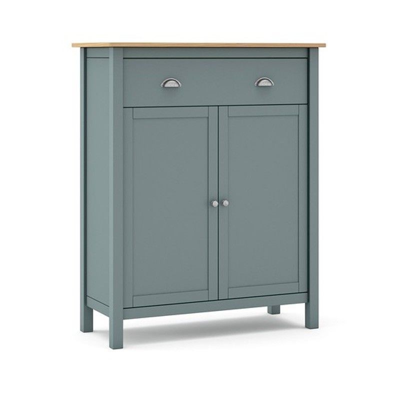 Aparador alto de pino en verde, 90 x 40 x 110 cm | Misti