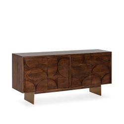 Aparador de madera de mango en marrón oscuro, 165 x 40 x 76 cm | Trisha