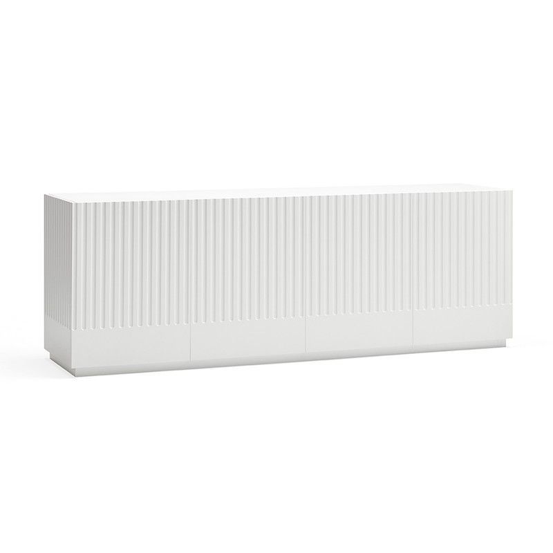 Aparador de madera en blanco y crema, 200 x 46 x 70 cm | Doric