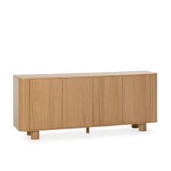 Aparador de madera en color roble, 180 x 40 x 75 cm | Padoc