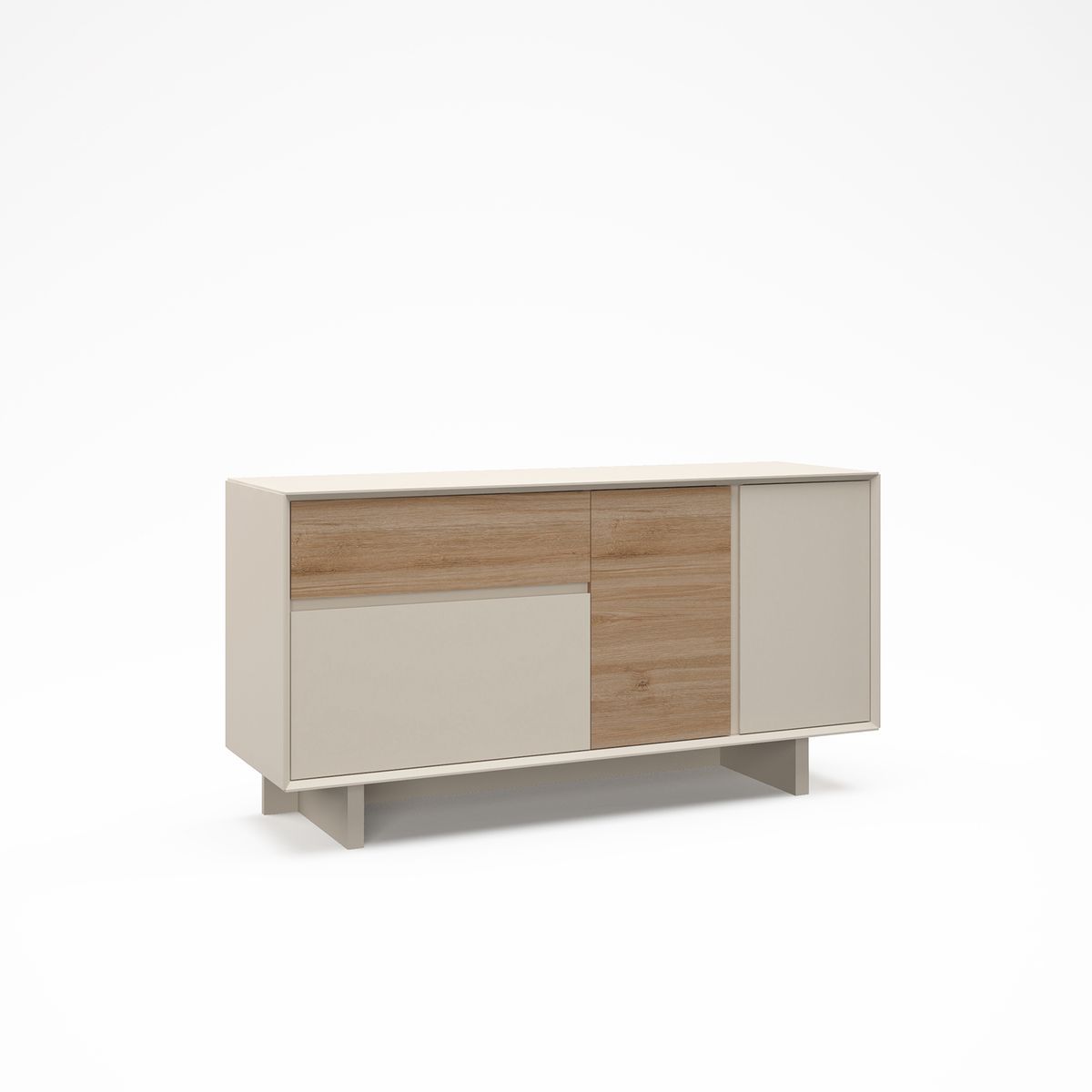 Aparador de madera en color roble y visón, 146 x 45 x 76,5 cm | Carpi