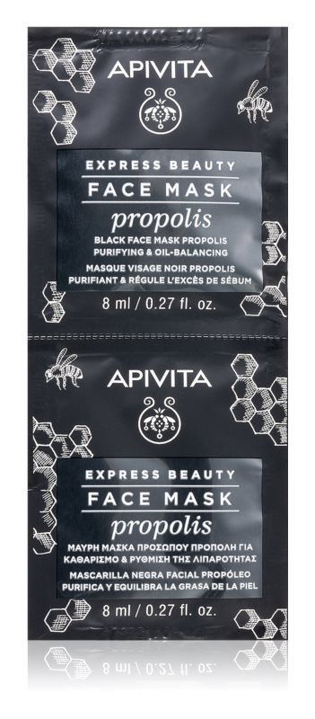 Apivita Express Beauty Mascarilla Negra Piel Joven Grasa con Propóleo 2x8ml