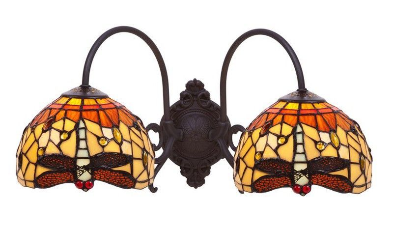 Aplique 2 brazos Tiffany Serie Belle Amber Tiffan y Luz