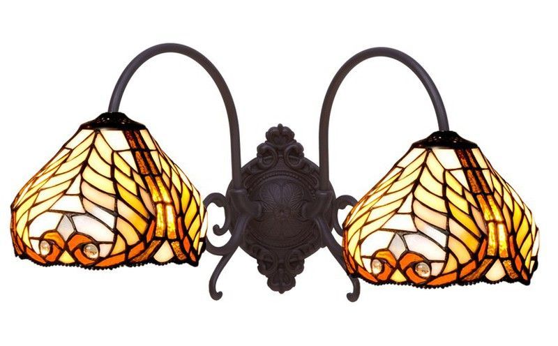 Aplique 2 brazos Tiffany Serie Dalí Tiffan y Luz