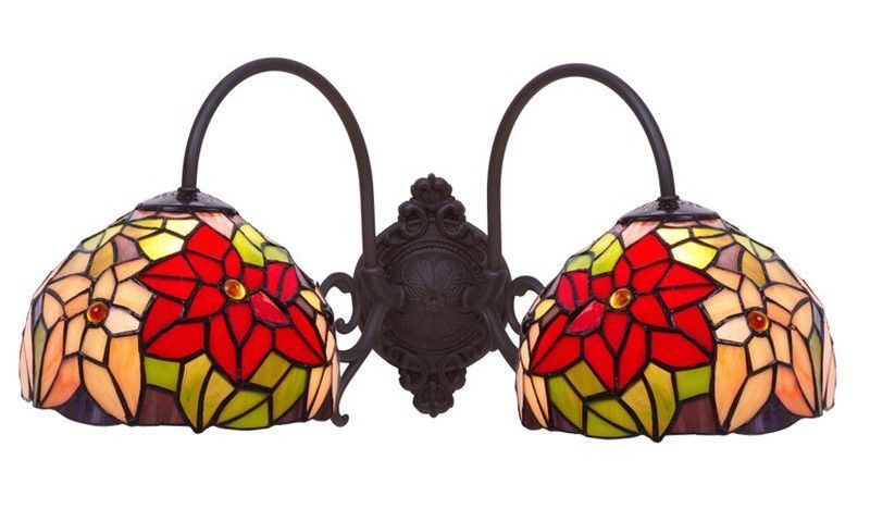 Aplique 2 brazos Tiffany Serie Güell Tiffan y Luz