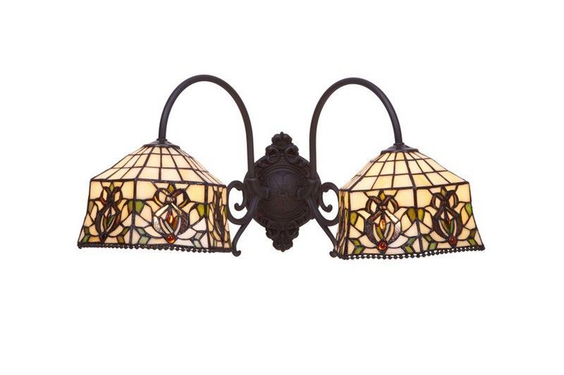 Aplique 2 brazos Tiffany Serie Hexa Tiffan y Luz