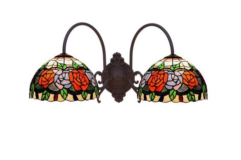 Aplique 2 brazos Tiffany Serie Rosy Tiffan y Luz